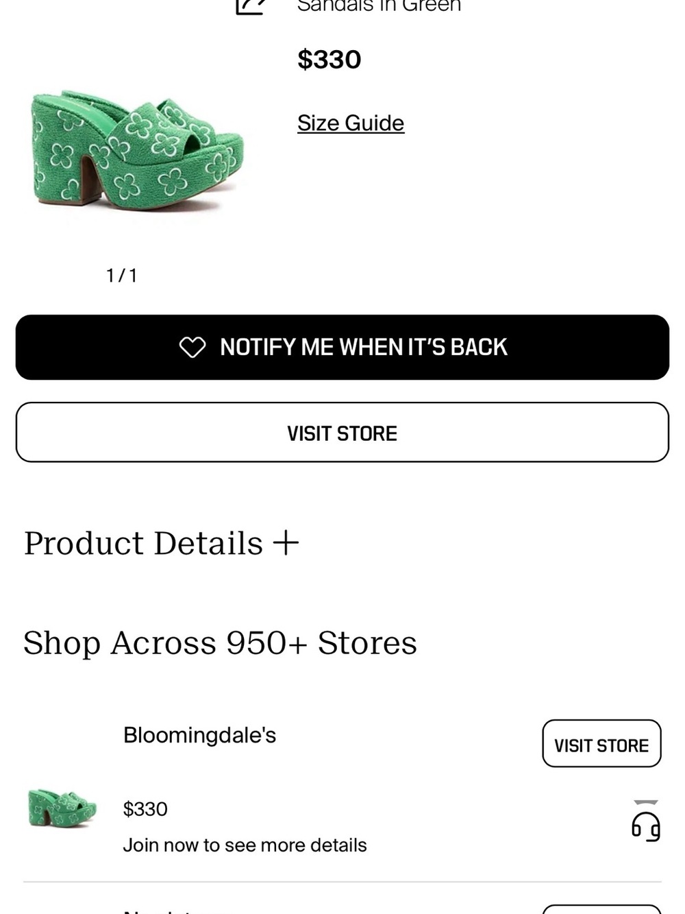 Bloomingdale's Green Embroidered Platform Mules